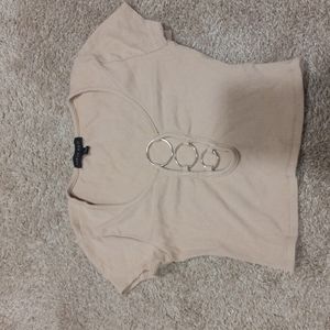 Beige Crop with Rings